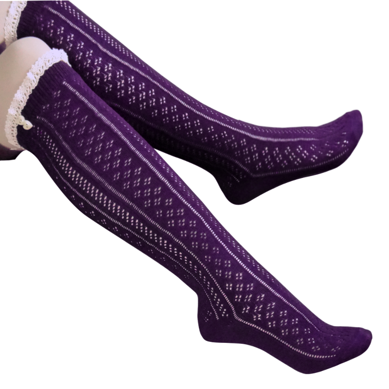 Lace-Trim Knit Knee-High from the Sample Socks Knee High collection
