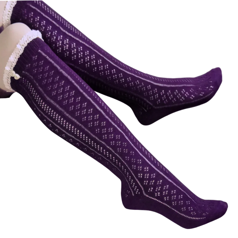 Lace-Trim Knit Knee-High from the Sample Socks Knee High collection